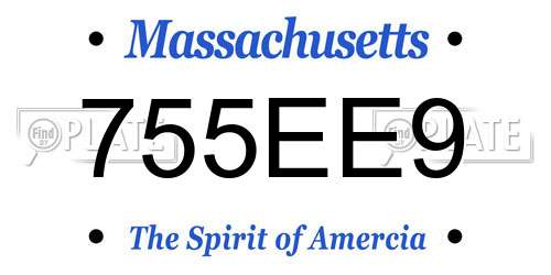755EE9 Massachusetts License Plate