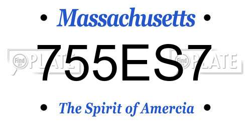 755ES7 Massachusetts License Plate
