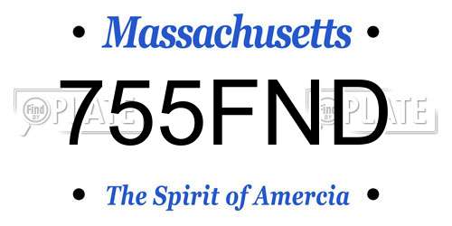 755FND Massachusetts License Plate