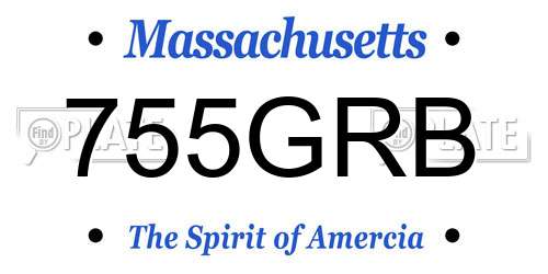 755GRB Massachusetts License Plate