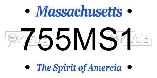 755MS1 Massachusetts License Plate