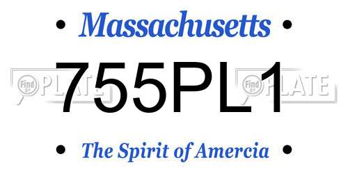 755PL1 Massachusetts License Plate