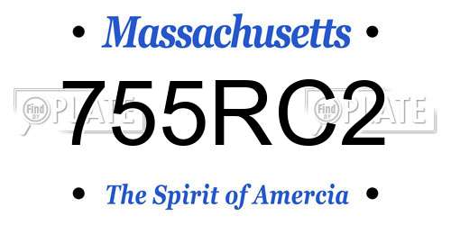 755RC2 Massachusetts License Plate