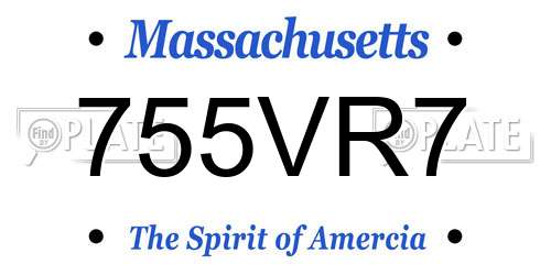 755VR7 Massachusetts License Plate