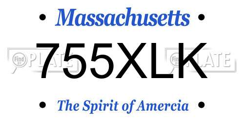 755XLK Massachusetts License Plate