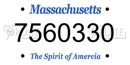 7560330 Massachusetts License Plate