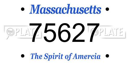 75627 Massachusetts License Plate