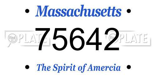 75642 Massachusetts License Plate