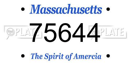 75644 Massachusetts License Plate