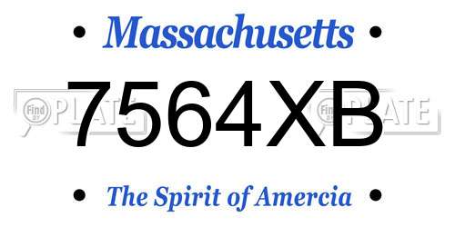 7564XB Massachusetts License Plate