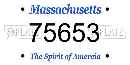 75653 Massachusetts License Plate