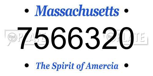 7566320 Massachusetts License Plate