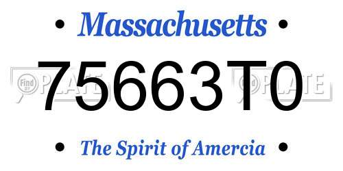75663T0 Massachusetts License Plate