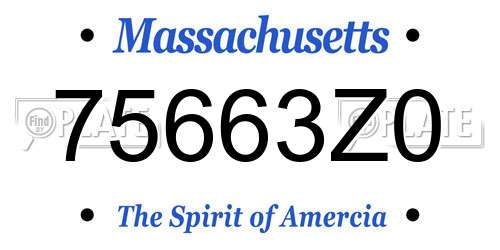75663Z0 Massachusetts License Plate