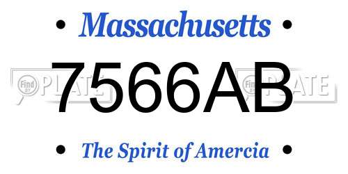 7566AB Massachusetts License Plate