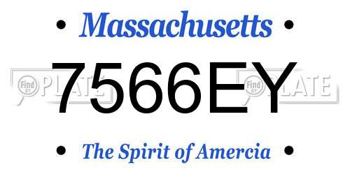 7566EY Massachusetts License Plate