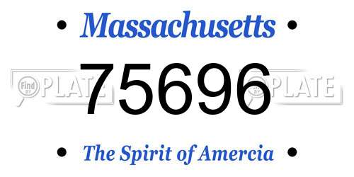 75696 Massachusetts License Plate