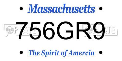 756GR9 Massachusetts License Plate