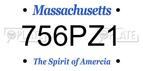 756PZ1 Massachusetts License Plate