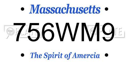 756WM9 Massachusetts License Plate