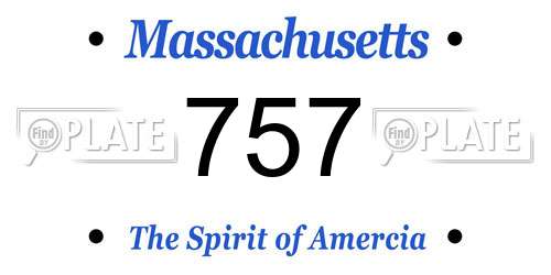 757 Massachusetts License Plate