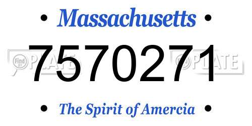 7570271 Massachusetts License Plate