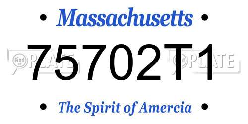 75702T1 Massachusetts License Plate