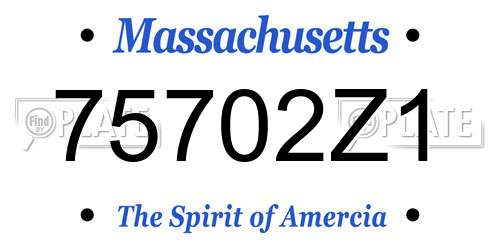 75702Z1 Massachusetts License Plate