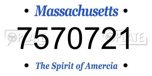 7570721 Massachusetts License Plate