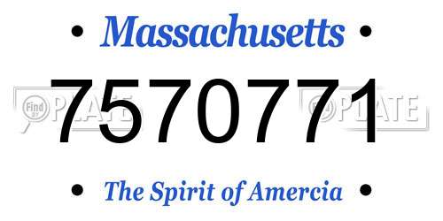 7570771 Massachusetts License Plate