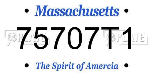 75707T1 Massachusetts License Plate