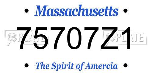 75707Z1 Massachusetts License Plate