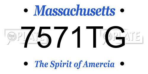7571TG Massachusetts License Plate