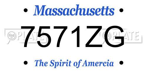 7571ZG Massachusetts License Plate