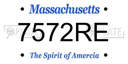 7572RE Massachusetts License Plate