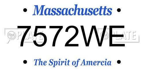 7572WE Massachusetts License Plate