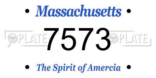 7573 Massachusetts License Plate