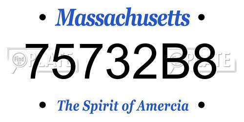 75732B8 Massachusetts License Plate