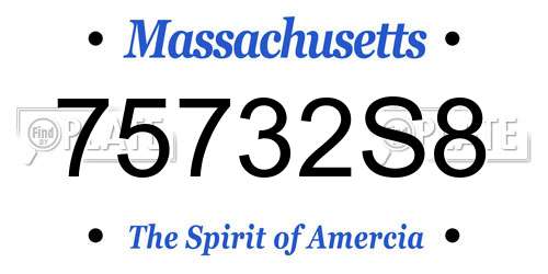 75732S8 Massachusetts License Plate