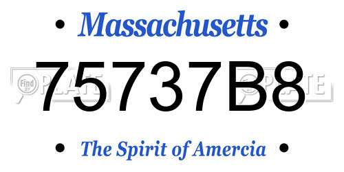 75737B8 Massachusetts License Plate