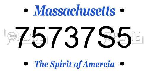 75737S5 Massachusetts License Plate