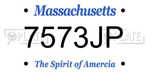 7573JP Massachusetts License Plate