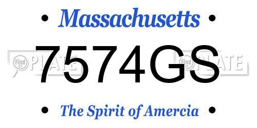 7574GS Massachusetts License Plate