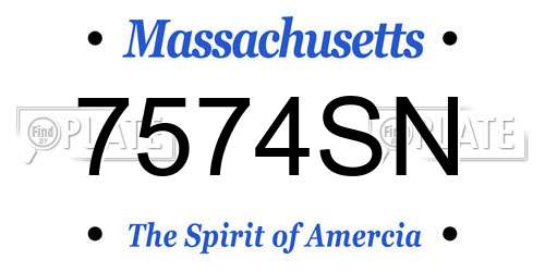 7574SN Massachusetts License Plate