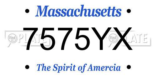 7575YX Massachusetts License Plate