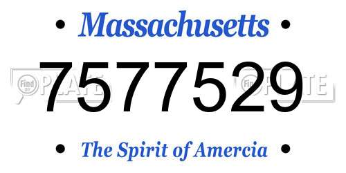 7577529 Massachusetts License Plate