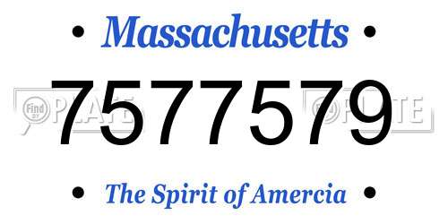 7577579 Massachusetts License Plate