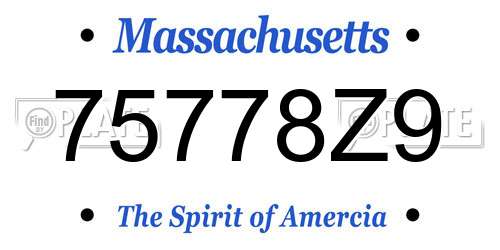 75778Z9 Massachusetts License Plate