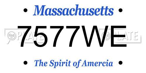 7577WE Massachusetts License Plate