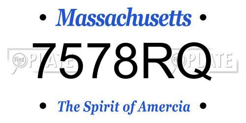 7578RQ Massachusetts License Plate